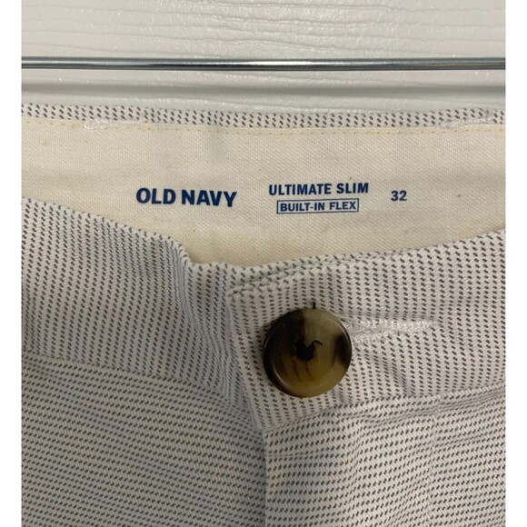 Old Navy Shorts Men's Sz 32 Gray Mini Stripe Chino Ultimate Slim 10" Inseam NWT - Picture 4 of 12